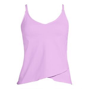 Land’s End Plus Standard tulip hem adjust soft cup tankini top Wild Lilac Var